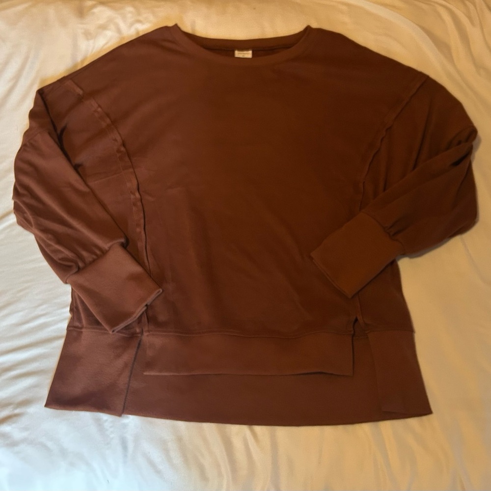 Boxy Rust Brown Pullover Sweatshirt